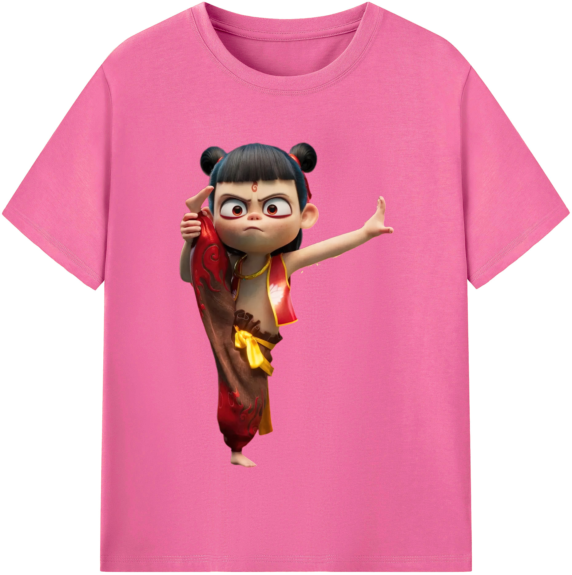 （画像用） Ne Zha 2 ナタ 魔童の大暴れ レディースカジュアルプリントTシャツ（綿100％）
